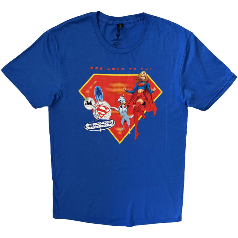 DC Comics Unisex T-Shirt: Supergirl Designed To Fly (Blue)
