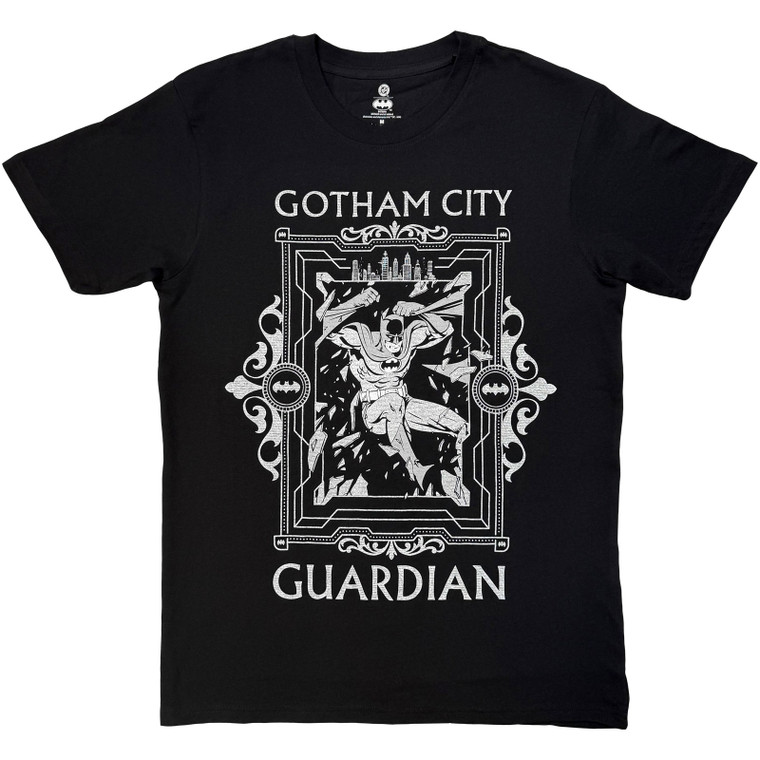 DC Comics Unisex T-Shirt: Batman Batman Gotham City Guardian (Black)
