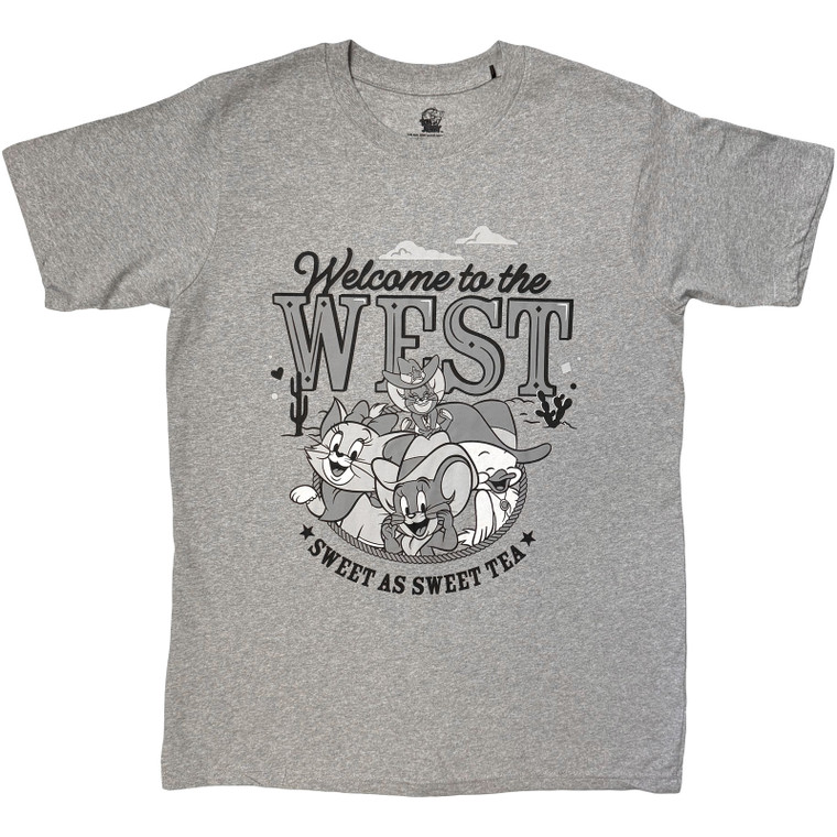 Tom & Jerry Unisex T-Shirt: Welcome To The West (Grey)