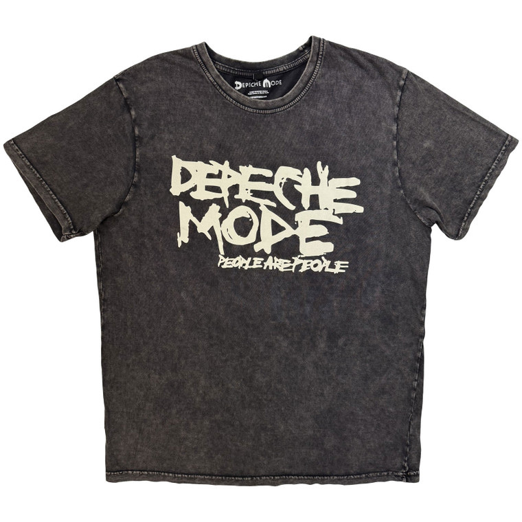 Depeche Mode Unisex Stone Wash T-Shirt: People Are People (Charcoal Grey)
