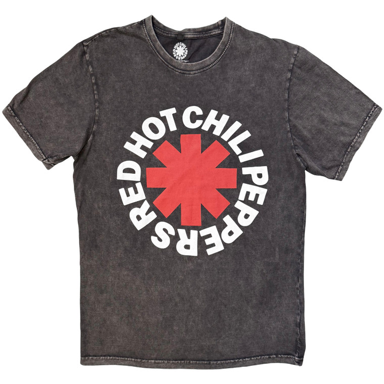 Red Hot Chili Peppers Unisex Stone Wash T-Shirt: Classic Asterisk (Charcoal Grey)