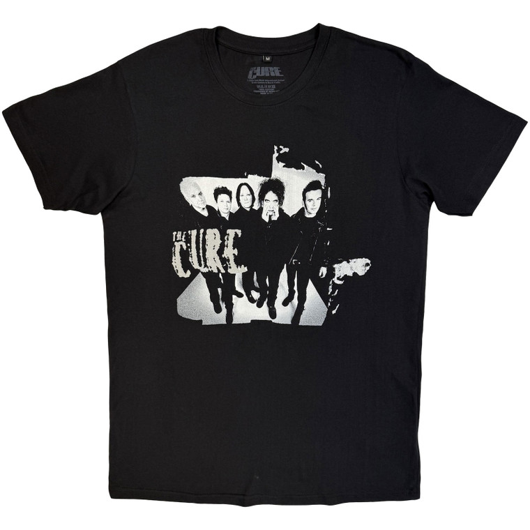 The Cure Unisex Carbon T-Shirt: 40 Years Band Photo (Black)