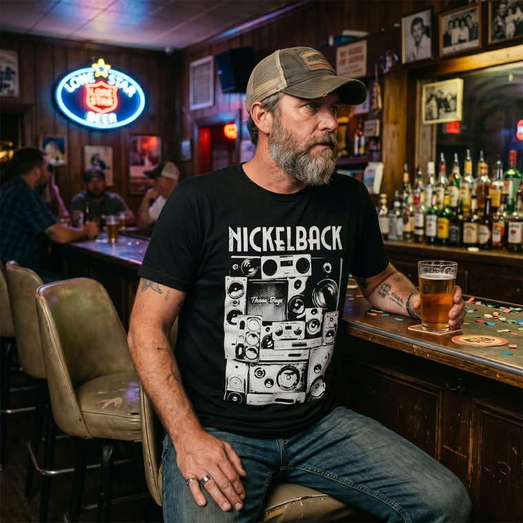 Nickelback Unisex Carbon T-Shirt: Wall Speakers (Black)