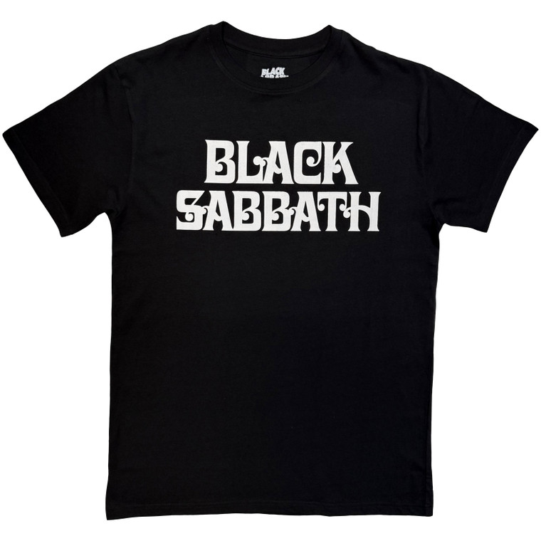 Black Sabbath Unisex T-Shirt: Curly Logo Mono (Black)