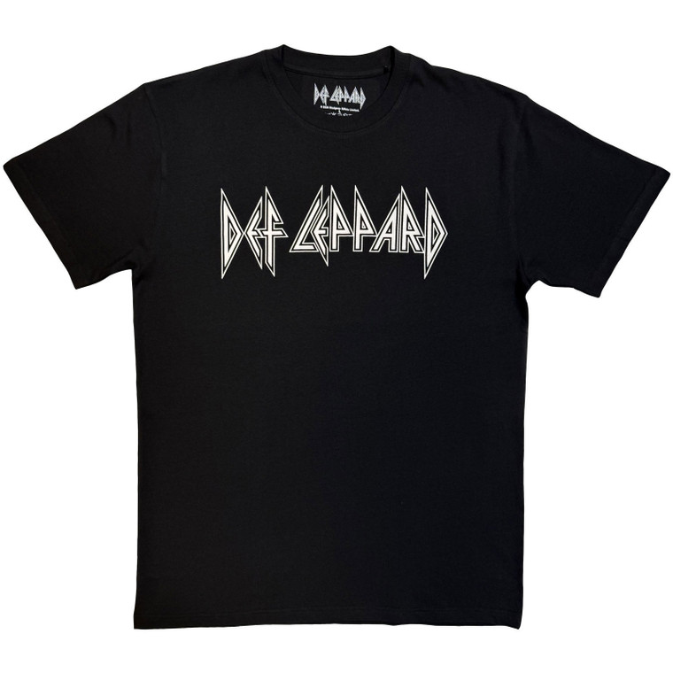 Def Leppard Unisex T-Shirt: Logo Mono (Black)