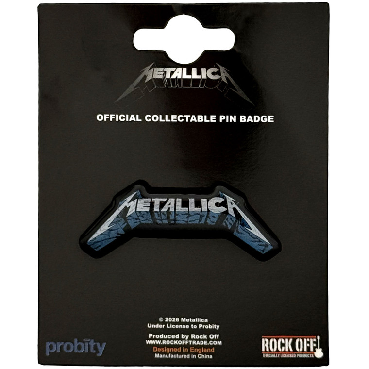 Metallica Pin Badge: Blue Shadow Logo