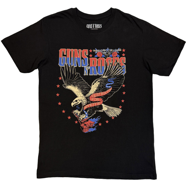 Guns N' Roses Unisex T-Shirt: Eagle Skull (Black)