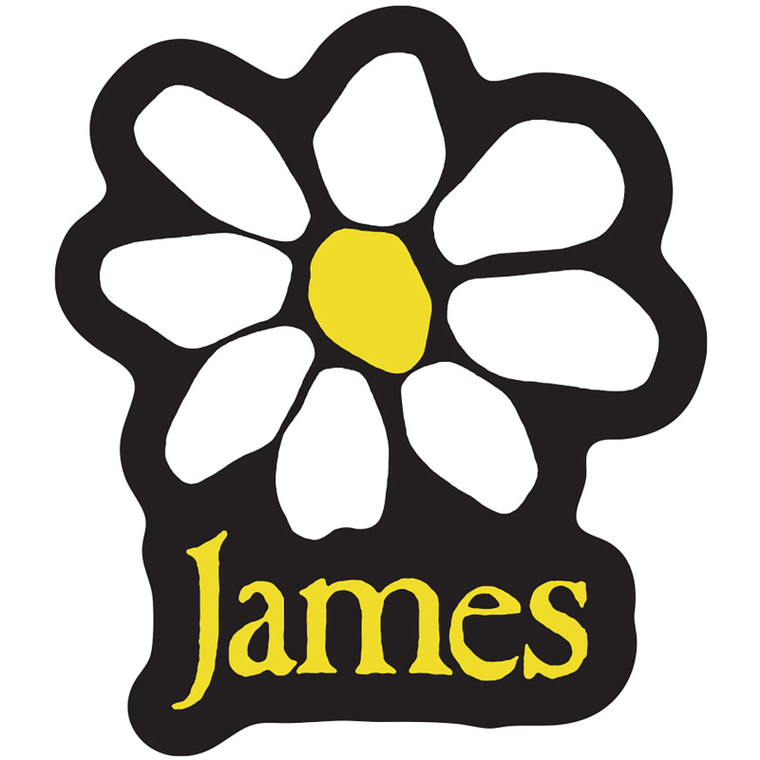 James Sticker: Yellow Logo White Daisy