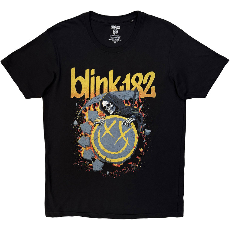 Blink-182 Unisex T-Shirt: Reaper Smiling (Black)
