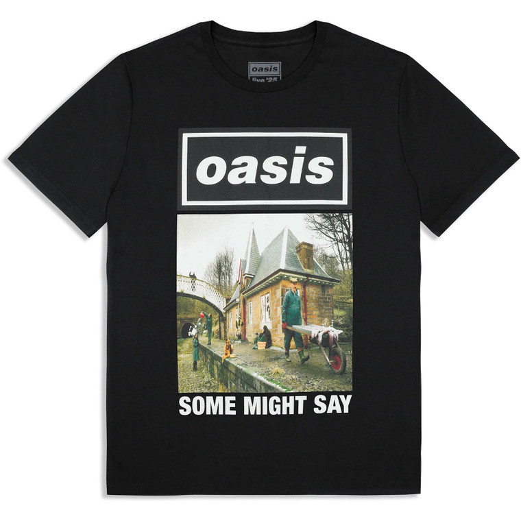 Oasis Unisex T-Shirt: Some Might Say Single Cover (Black) (Ex-Tour)