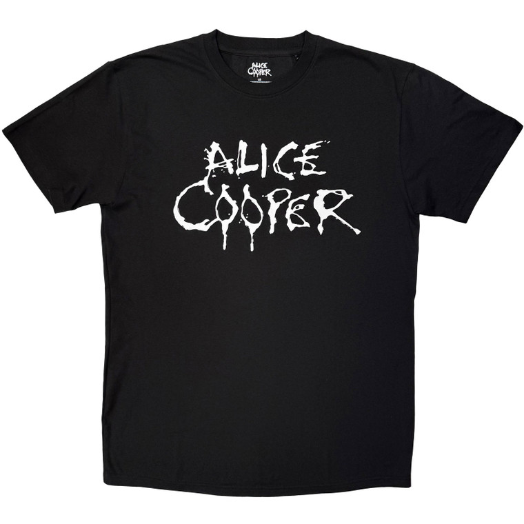 Alice Cooper Unisex T-Shirt: Logo Mono (Black)