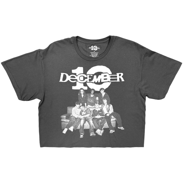 December 10 Ladies Crop Top: Group White (Charcoal)