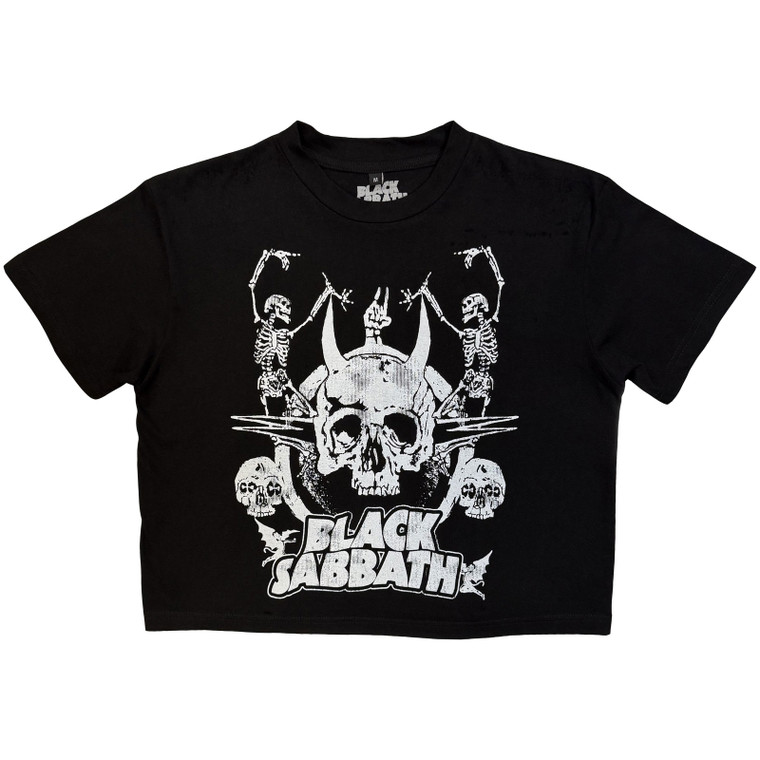 Black Sabbath Ladies Crop Top: Dancing (Black)