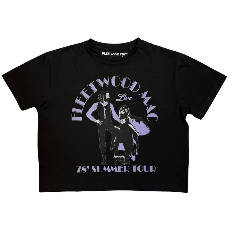 Fleetwood Mac Ladies Crop Top: Summer Tour '78 (Black)