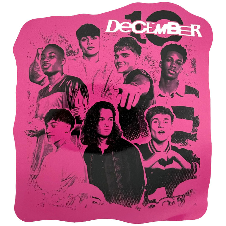December 10 Sticker: Montage Faces Pink