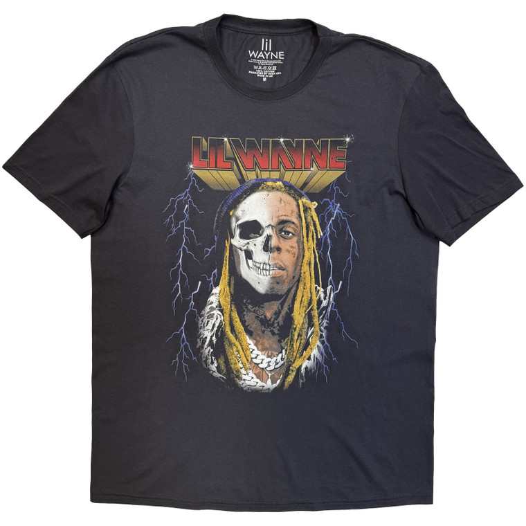 Lil Wayne Unisex T-Shirt: Lightning Art (Charcoal)