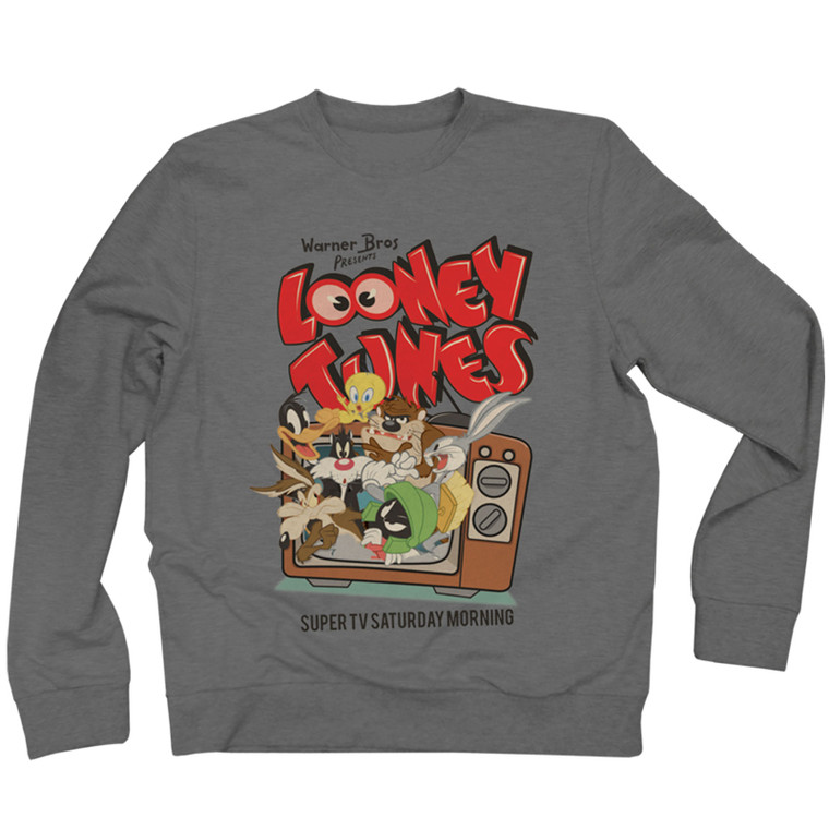 Looney Tunes Unisex Sweatshirt: Looney Tunes TV (Charcoal Grey)