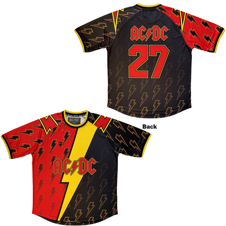 AC/DC Unisex Sports Jersey: Lightning Bolt '27 (Black)