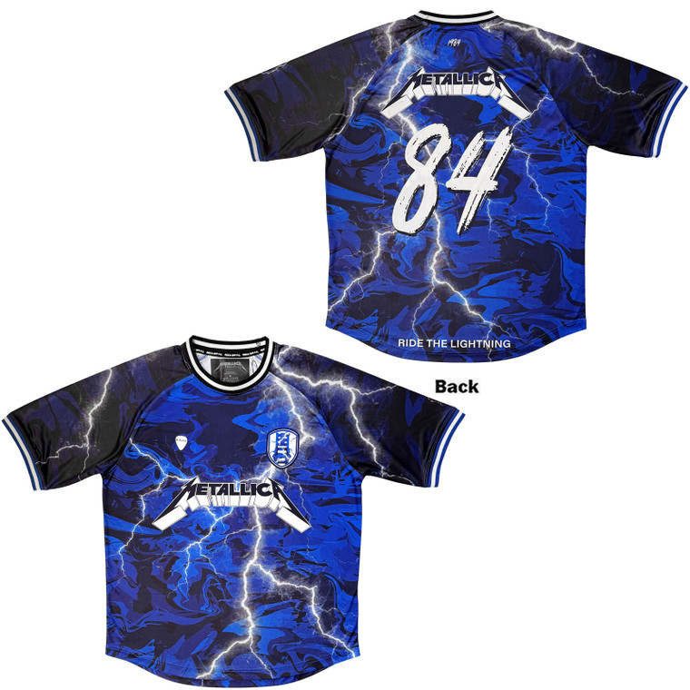 Metallica Unisex Sports Jersey: Ride The Lightning '84 (Navy Blue)