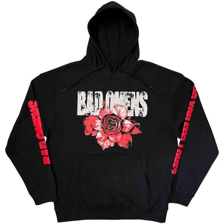 Bad Omens Unisex Pullover Hoodie: Do You Feel Love? (Black) (Sleeve Print)
