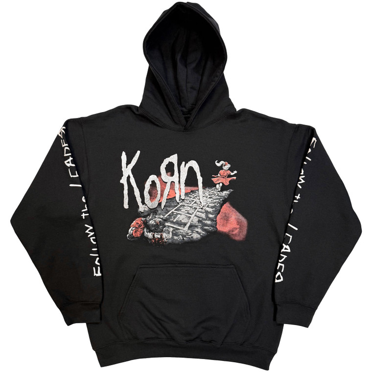 Korn Unisex Pullover Hoodie: Follow The Leader (Black) (Sleeve Print)