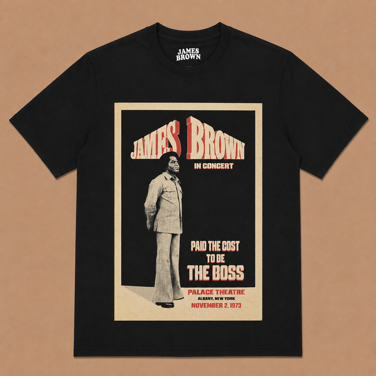 James Brown Unisex T-Shirt: The Boss (Black)