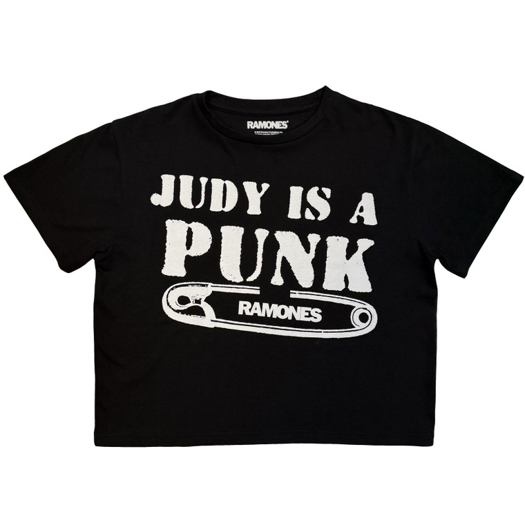 Ramones Ladies Crop Top: Judy Is A Punk (Black)