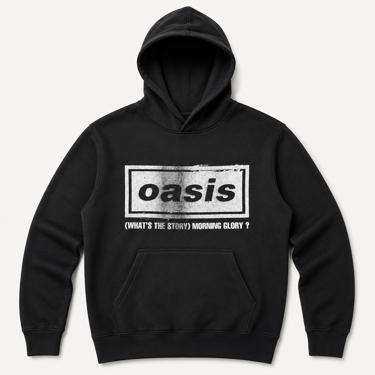 Oasis Kids Pullover Hoodie: What's The Story Distress Logo (Black) (Ex-Tour)