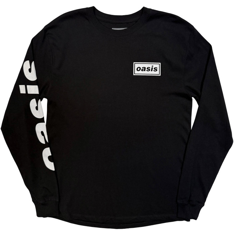 Oasis Unisex Long Sleeve T-Shirt: Live '25 Lockup (Black) (Back Print & Ex-Tour)