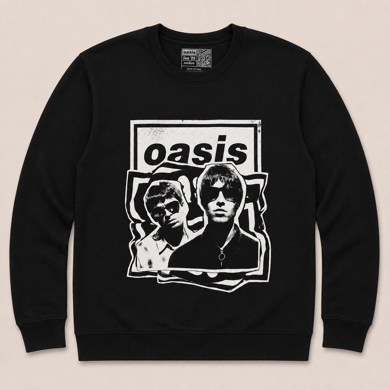 Oasis Unisex Sweatshirt: Paper Cut Out Photo (Black) (Ex-Tour)