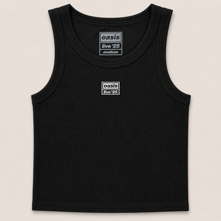 Oasis Unisex Vest T-Shirt: Live '25 Embroidered (Black) (Ex-Tour)
