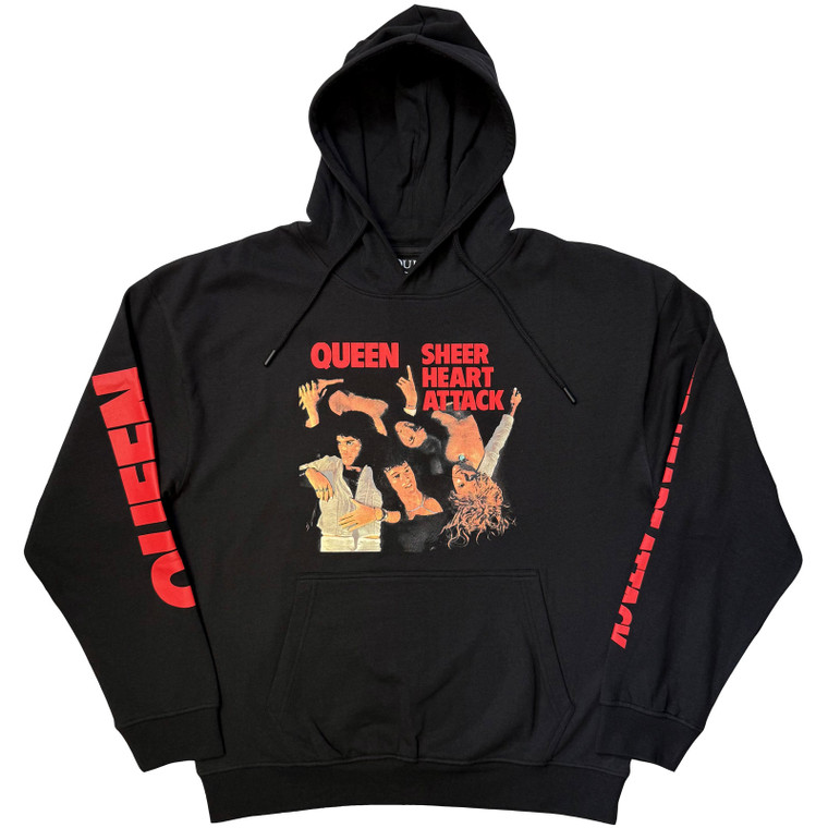 Queen Unisex Pullover Hoodie: Sheer Heart Attack (Black)