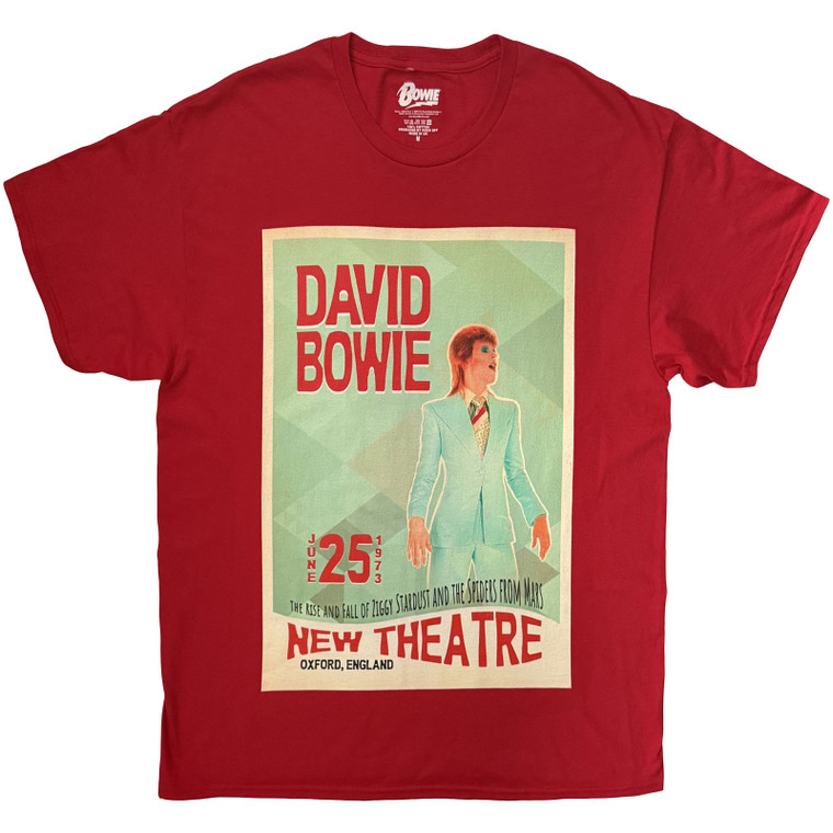 David Bowie Unisex T-Shirt: Oxford (Red) 