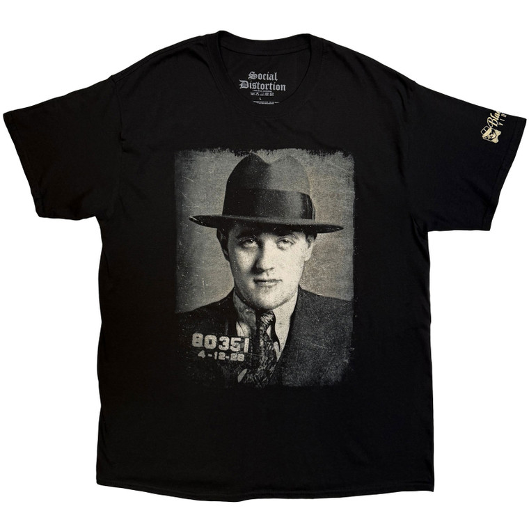Social Distortion Unisex T-Shirt: Bugsy (Black) (Back Print)