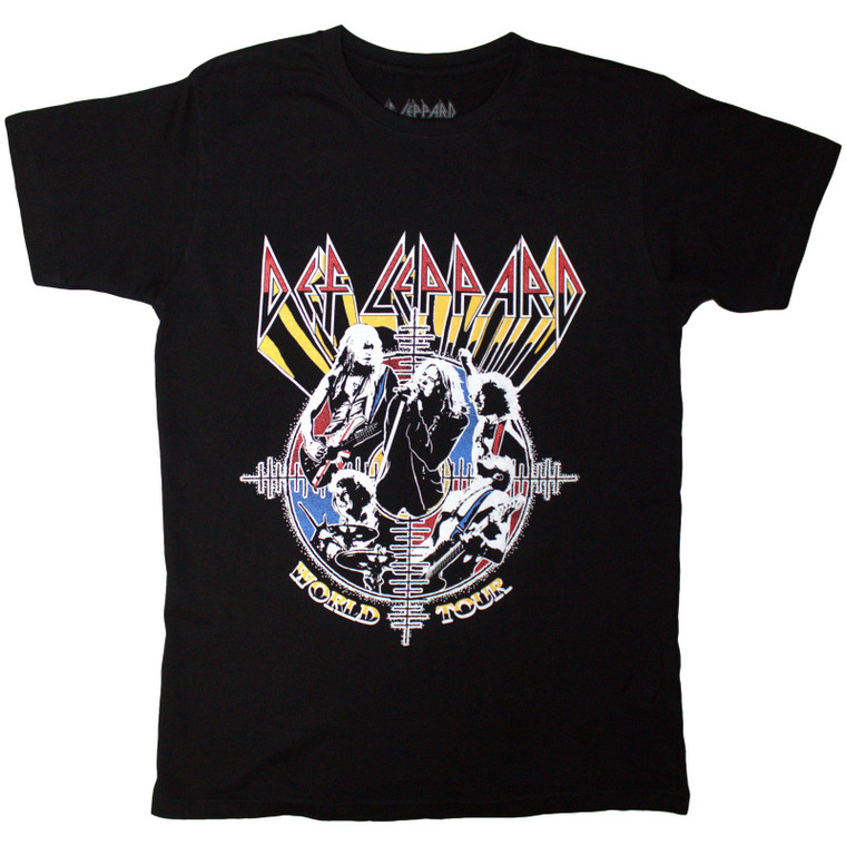 Def Leppard Unisex T-Shirt: World Tour (Black)