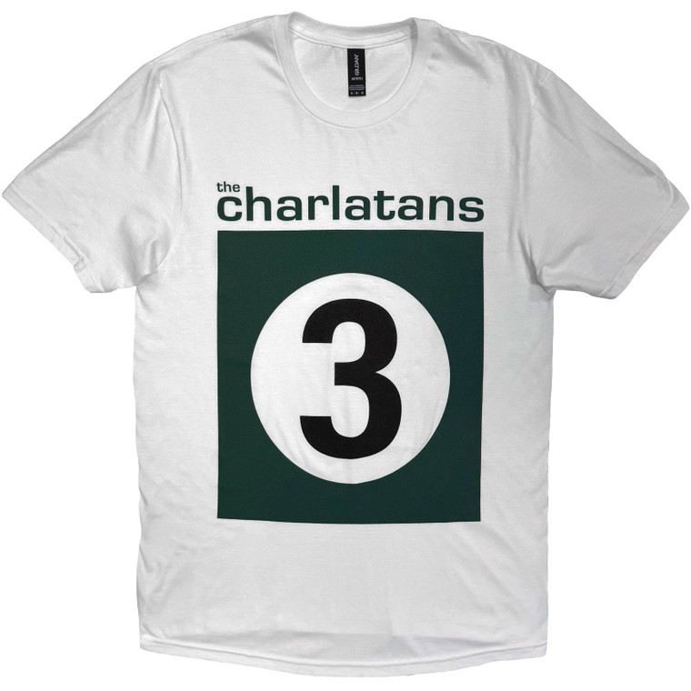 The Charlatans Unisex T-Shirt: 3 Logo (White)