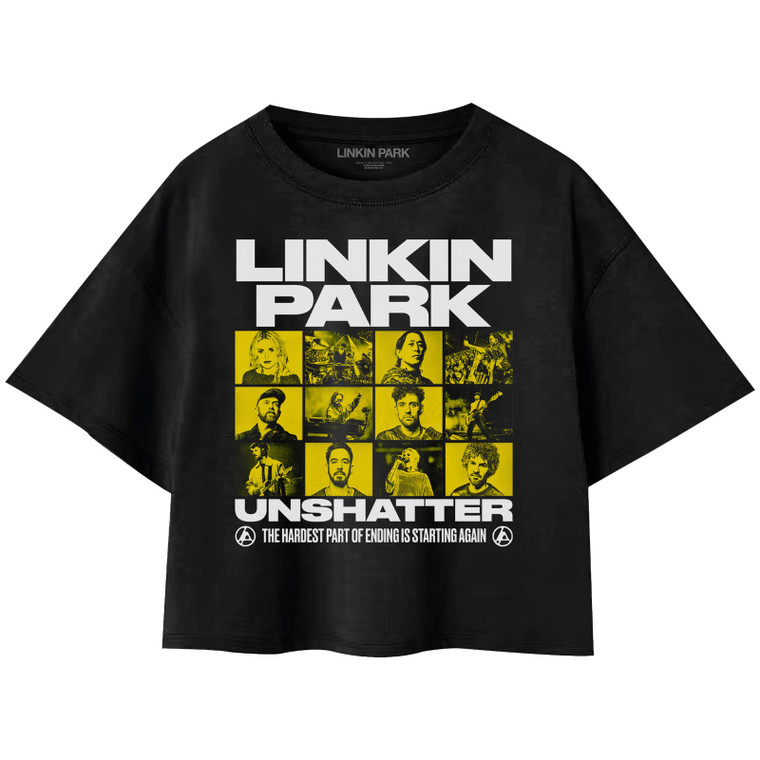 Linkin Park Ladies Crop Top: Unshatter (Black)