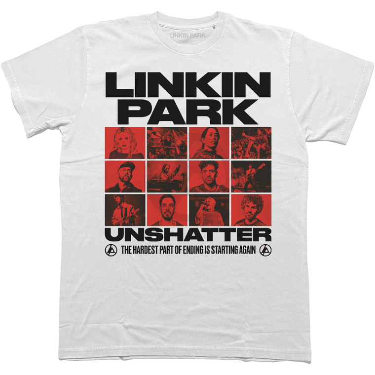 Linkin Park Unisex T-Shirt: Unshatter Box Photos (White)