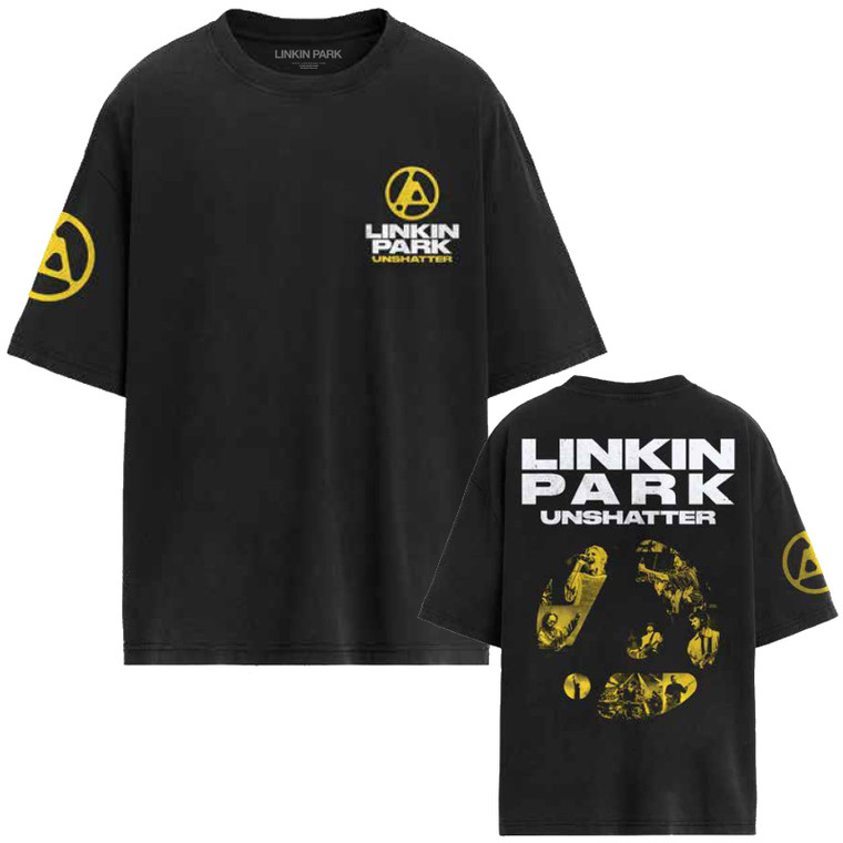 Linkin Park Unisex T-Shirt: Unshatter Pocket (Black) (Back Print)