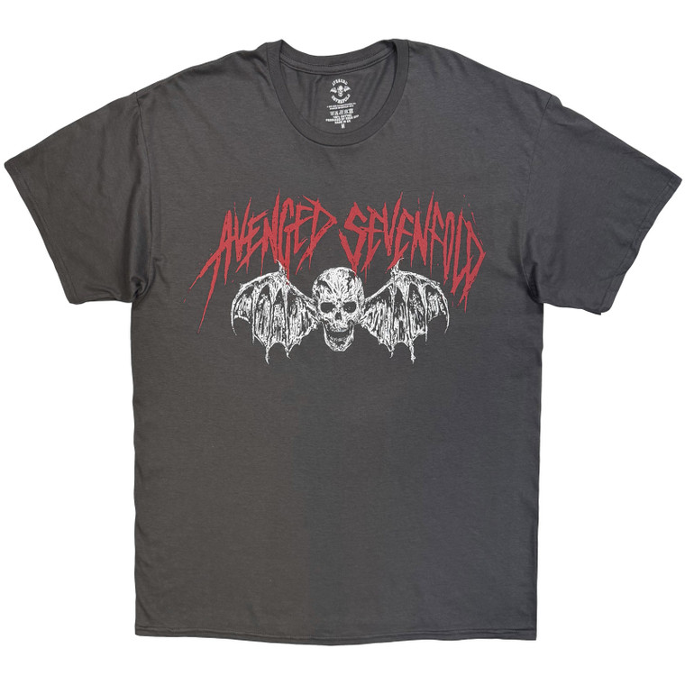 Avenged Sevenfold Unisex T-Shirt: Skull Bat (Charcoal)