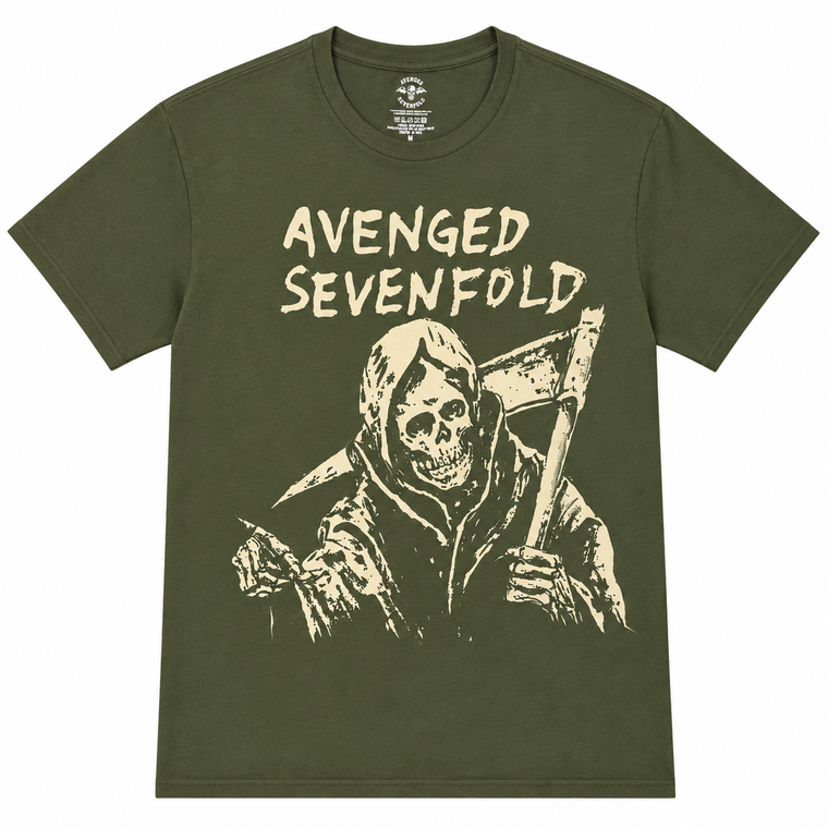 Avenged Sevenfold Unisex T-Shirt: Reaper (Khaki)