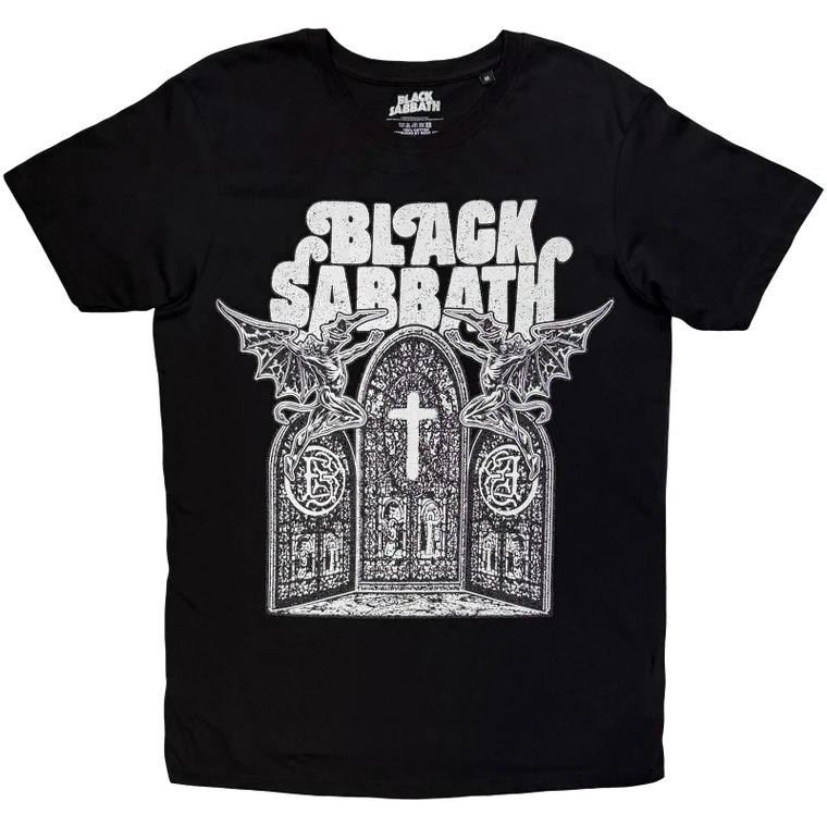 Black Sabbath Unisex T-Shirt: Church Windows (Black)
