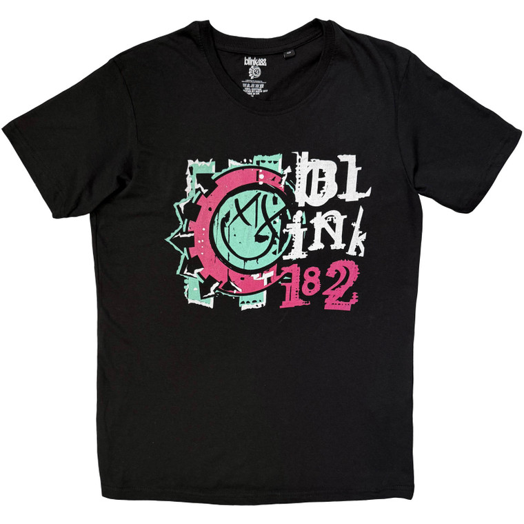Blink-182 Unisex T-Shirt: Graphic Smile (Black) 