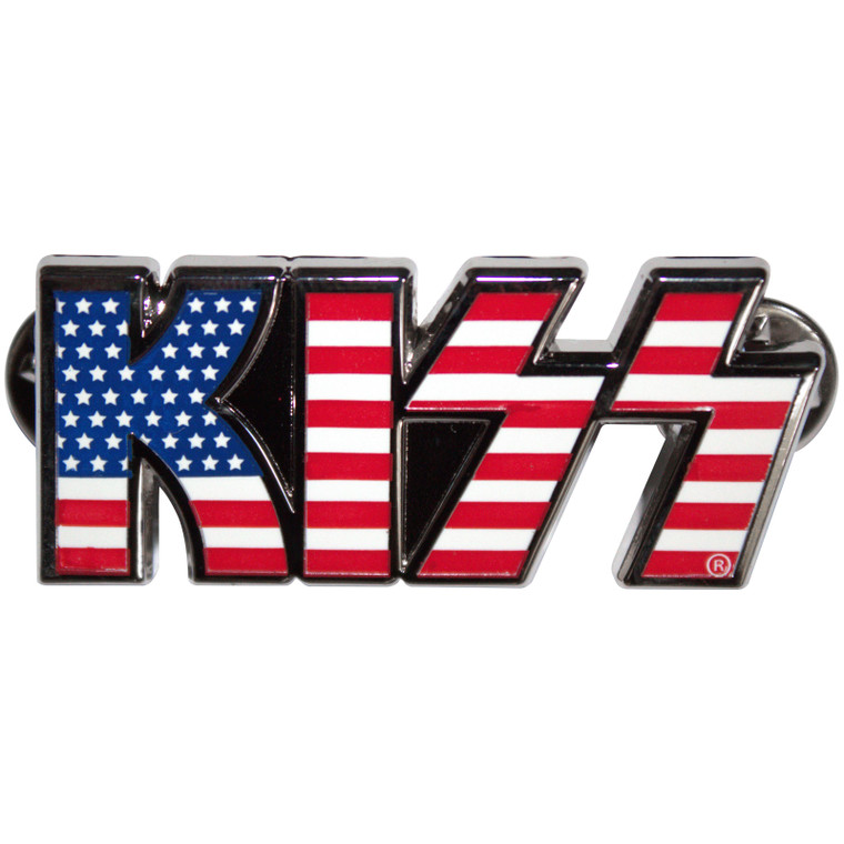 KISS Pin Badge: USA Logo