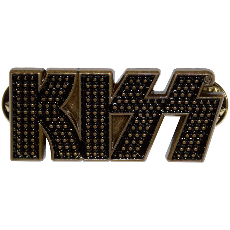 KISS Pin Badge: Gold Dots Logo