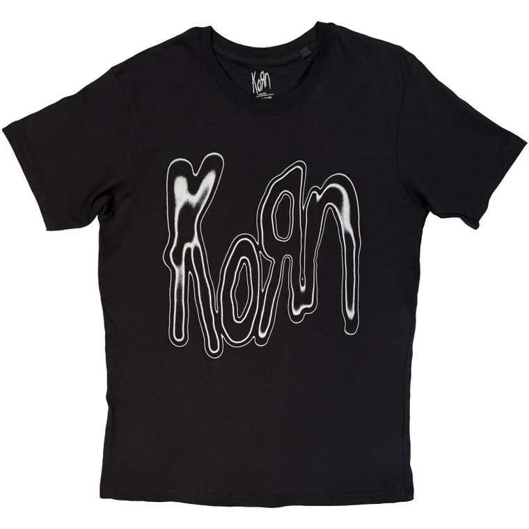 Korn Unisex T-Shirt: Metallic Logo (Black)