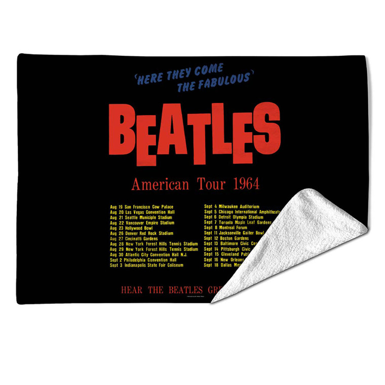 Beatles_America Tour Black Large Sherpa Fleece_Blanket