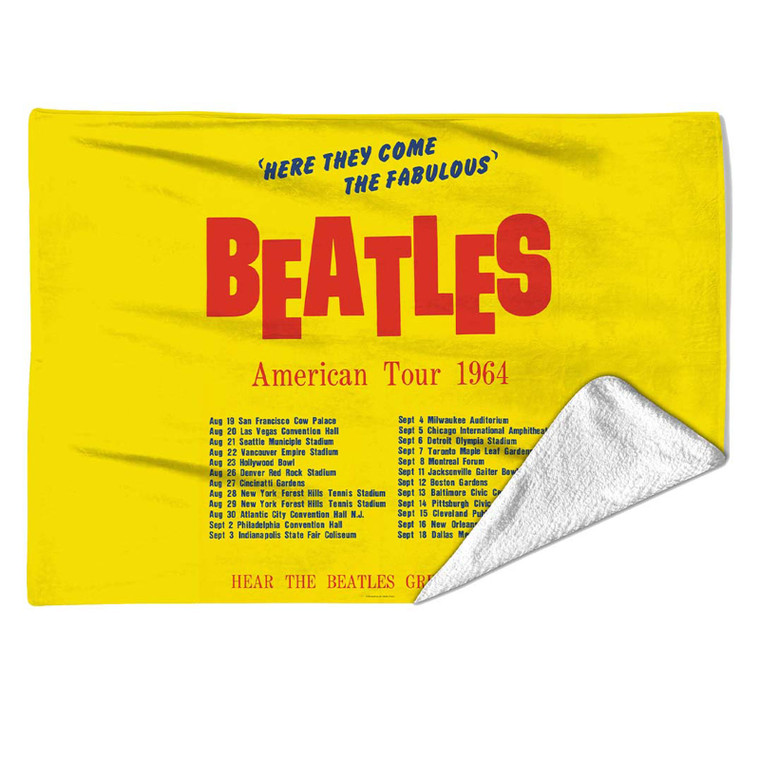Beatles_America Tour Yellow Large Sherpa Fleece_Blanket