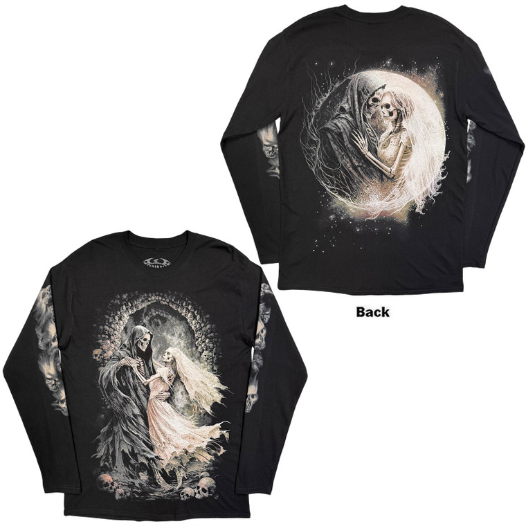 Spiral Unisex Long Sleeve T-Shirt: Last Dance (Black) (Back & Sleeve Print)