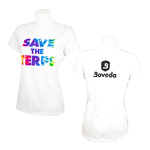 Women's Save The Terps Tie Dye T-Shirt-BOV0050C-WHT